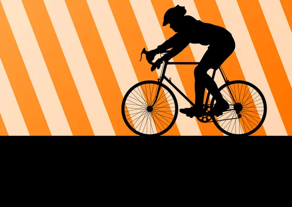 Sport route cycliste vélo silhouette vecteur — Image vectorielle