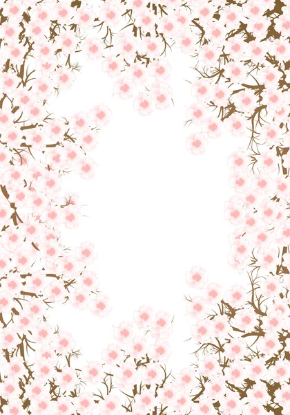 Flor de cerezo rama vector fondo — Vector de stock