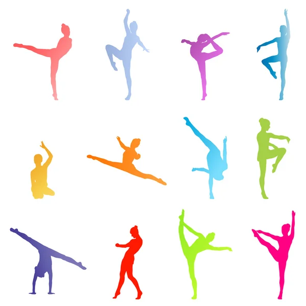 在一个白色背景矢量概念上的体操运动员 — 图库矢量图片