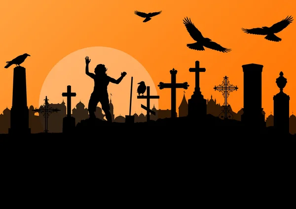 Vettore di sfondo Halloween per poster — Vettoriale Stock