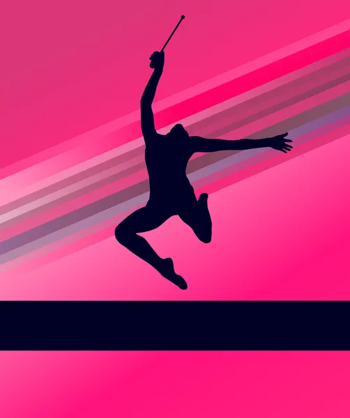 Rhythmic Gymnastics woman with clubs vector background — Stock Vector