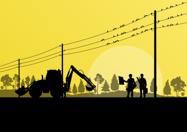 Elektrik yüksek gerilim kule mühendis vektör arka plan