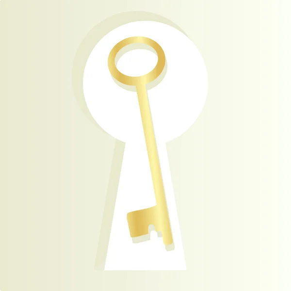 Guldnyckeln och nyckelhål vektor bakgrund — Stock vektor
