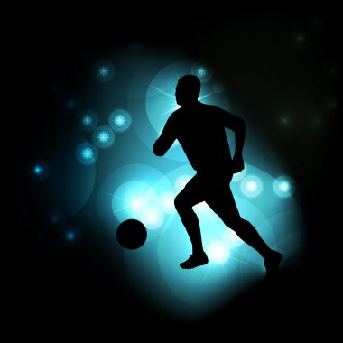 futbol Futbol oyuncu siluet vektör soyut mavi adam