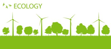 Alternatif Enerji Jeneratör vektör arka Rüzgar