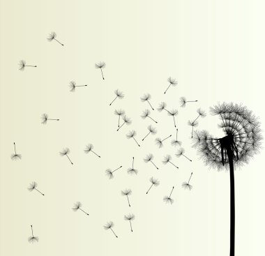 Blow dandelion vector abstract background concept clipart