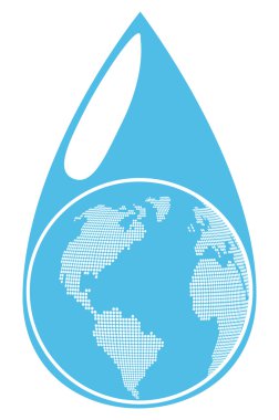 Kürenin içinde su damla küresel ısınma plan vektör