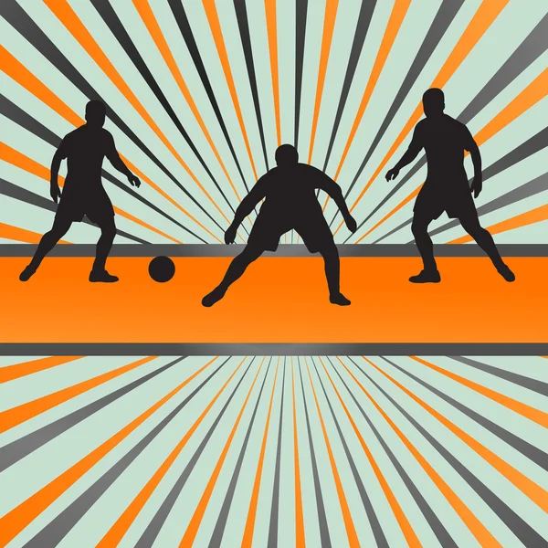 Fußball-Spieler Silhouette Vektor platzte Hintergrund — Stockvektor