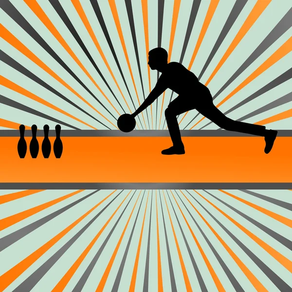 Joueur de bowling silhouettes vectoriel abstrait fond — Image vectorielle