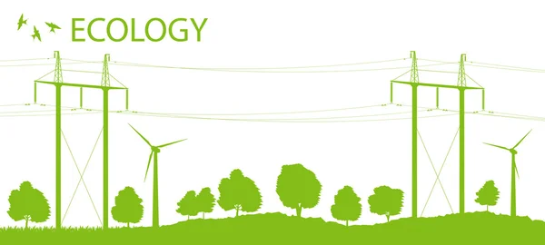 Générateur d'énergie éolienne alternative arrière-plan vectoriel avec vo élevé — Image vectorielle