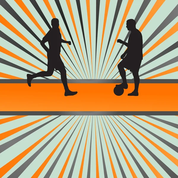 Soccer joueur de football silhouette vecteur éclatement fond — Image vectorielle