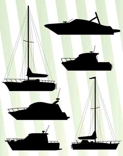 Яхта, парусный спорт векторный фон — стоковый вектор