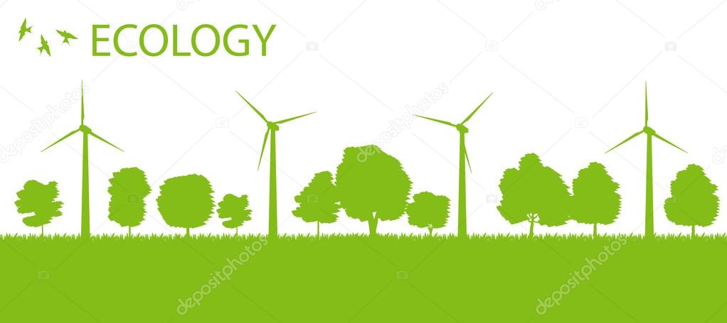 Wind alternative energy generator vector background