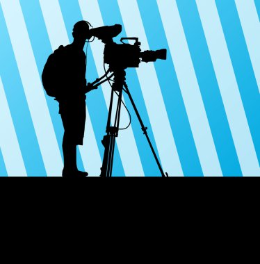 Kameramanlar ve camcorder video operatör vektör arka plan