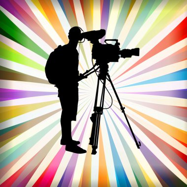 Kameramanlar ve camcorder video operatör vektör arka plan