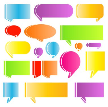konuşma balonları renkli vektör soyut set