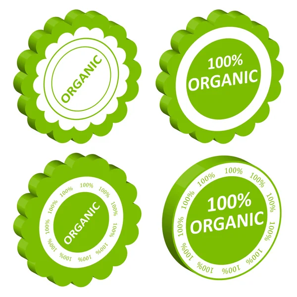 Eco organic food vector stamp or label ecology background — Stock Vector