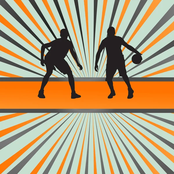 篮球运动员矢量抽象背景概念 — 图库矢量图片