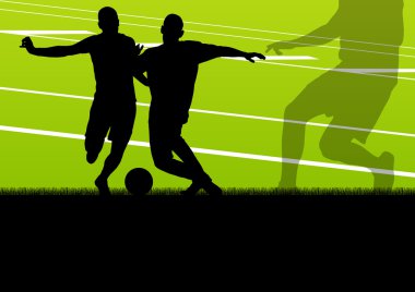 futbol Futbol oyuncu aktif spor siluet vektör arka plan