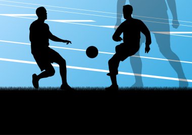 futbol Futbol oyuncu aktif spor siluet vektör arka plan