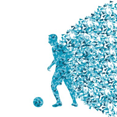 Futbol oyuncu vektör arka plan kavramı parçalarına yapılmış