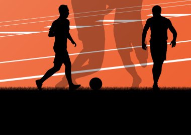 futbol Futbol oyuncu aktif spor siluet vektör arka plan