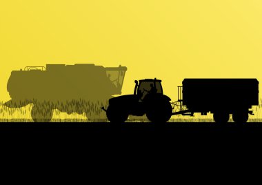 Tarım traktörü ile ekili ülke grai karavanda Mısır