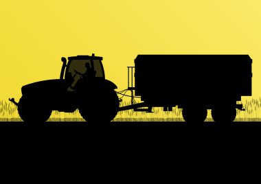 Tarım traktörü ile ekili ülke grai karavanda Mısır
