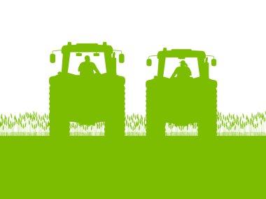 Tarım traktörü ekili ülke Mısır alan manzara b