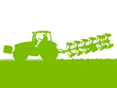 Tarım traktörü ekili ülkenin tahıl topraklarda çiftçilik