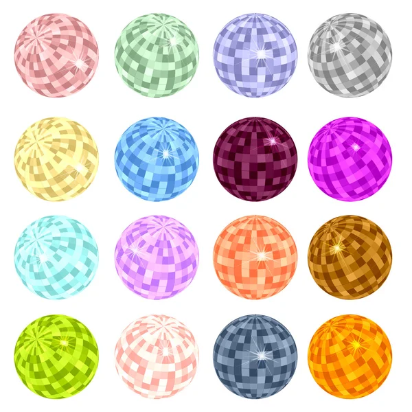 Disco bolas set retro vector de fondo — Vector de stock