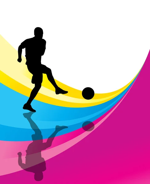 Fußballspieler Silhouette Vektor Hintergrund — Stockvektor