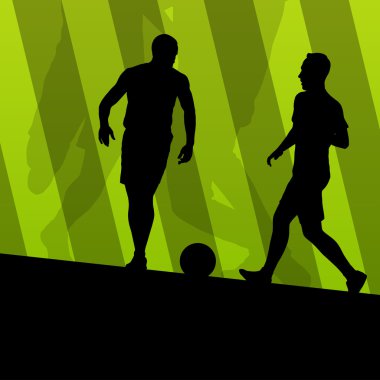 futbol Futbol oyuncular aktif spor siluetleri vektör backgrou