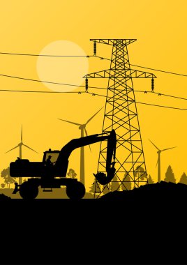 Rüzgar jeneratör inşaat işçisi tarak ile bir