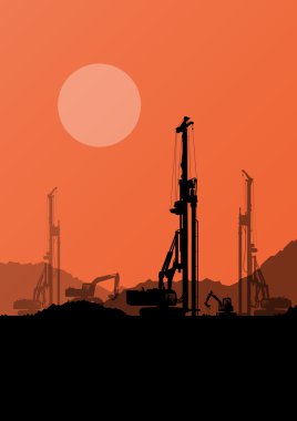 Ekskavatör yükleyiciler, Delme makineleri, traktör hidrolik kazık bir