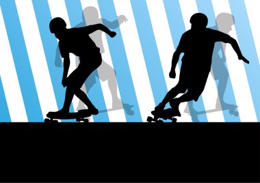 etkin kaykaycılar detaylı sport konsept siluet illustrat