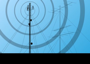 Telekomünikasyon kule ya da cep telefonu baz istasyonu konsantrasyon radyo
