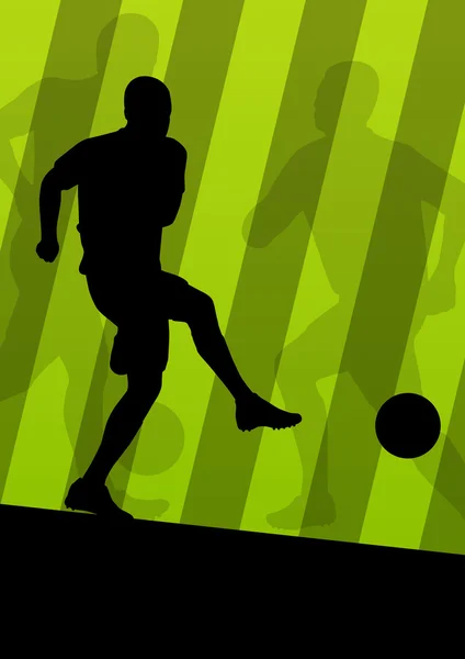 Voetbal voetbal spelers actieve sport silhouetten vector CHTERGRO — Stockvector