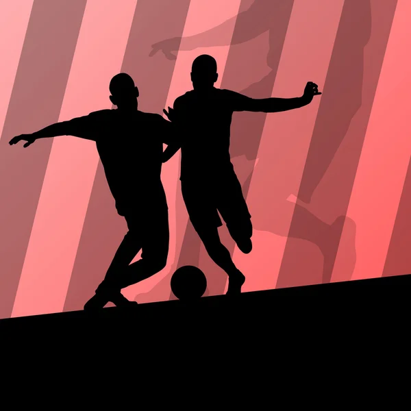 足球足球球员活跃的运动剪影矢量酒泉 — 图库矢量图片