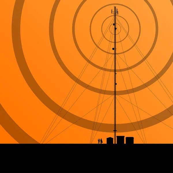 Telecommunicatie radio tower of mobiele telefoon basisstation conc — Stockvector