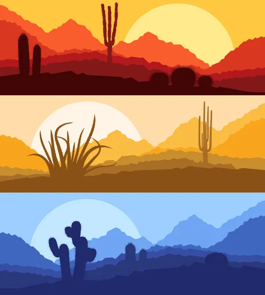 Desert cactus plants wild nature landscape illustration backgrou — Stock Illustration Desert cactus plants wild nature landscape illustration backgrou Vector Graphics