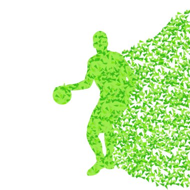 erkek basketbol vektör arka plan siluet yapılmış üçgen fra