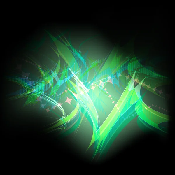 Groene en blauwe abstracte neon vector achtergrond — Stockvector