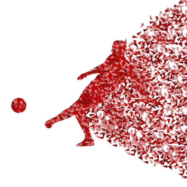 Soccer joueur ballon coup vecteur arrière-plan concept — Image vectorielle