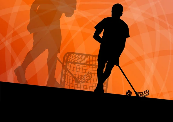 Joueurs de balle au sol silhouettes sportives actives vecteur abstrait retour — Image vectorielle