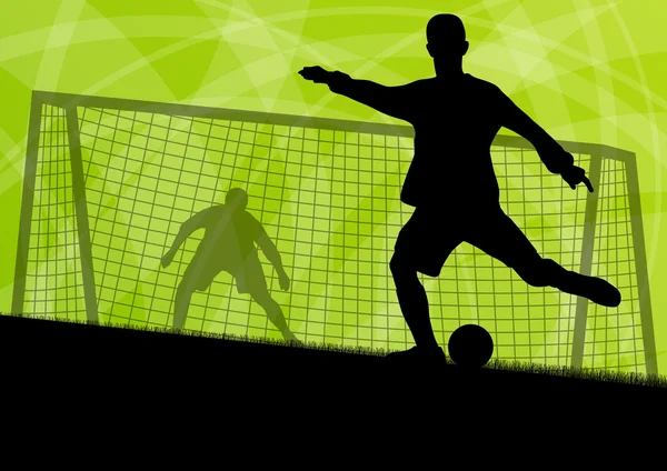 Soccer joueurs de football silhouettes sportives actives vecteur abstrait — Image vectorielle