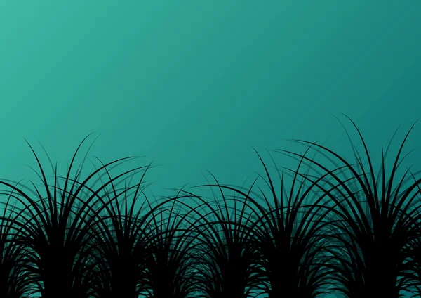 Gräs detaljerad silhuett landskap illustration bakgrund vect — Stock vektor