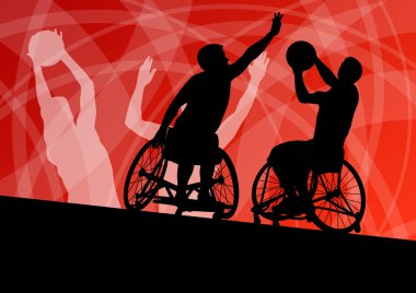 aktif genç erkekler basketbol oyuncuları yılında bir tekerlekli sandalye det devre dışı.
