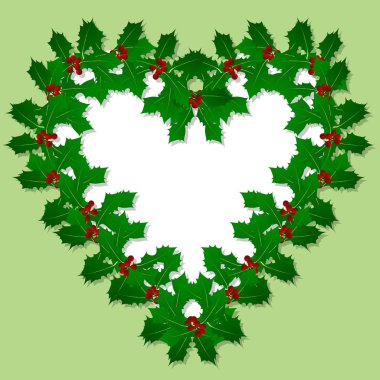 Noel holly berry vintage tatil dekorasyon illüstrasyon ba