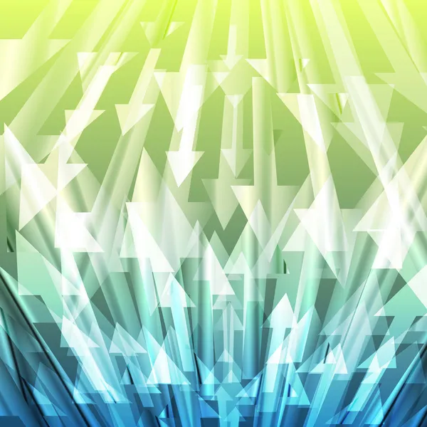 Flèche abstraite verte et bleue toile de fond vectorielle transparente — Image vectorielle